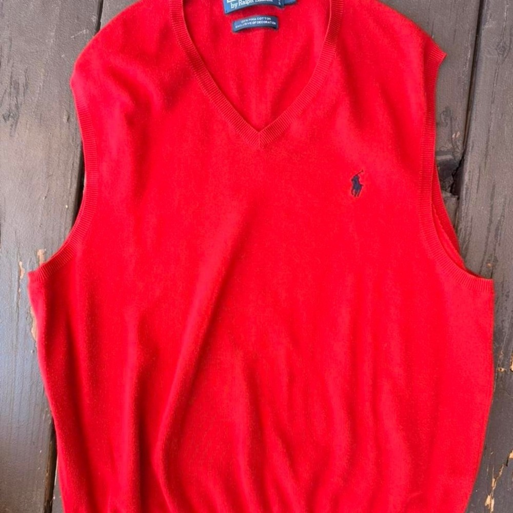Ralph Lauren red V-neck sweater vest